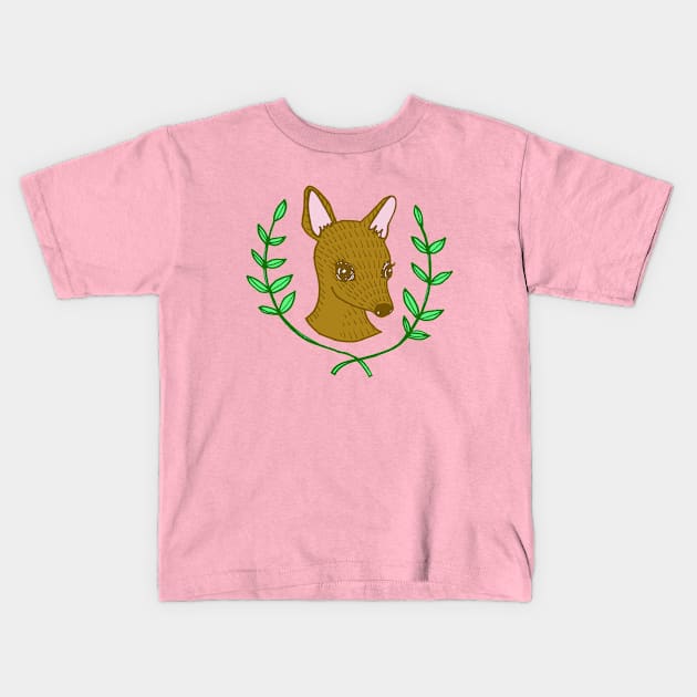 A Sweet Deer In Nature Kids T-Shirt by Tessa McSorley